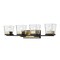 Z-Lite Bleeker Street 4 Light Vanity, Matte Black & Olde Brass & Clear 475-4V-MB-OBR - alternate 1